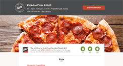 Desktop Screenshot of paradisepizzamenu.com